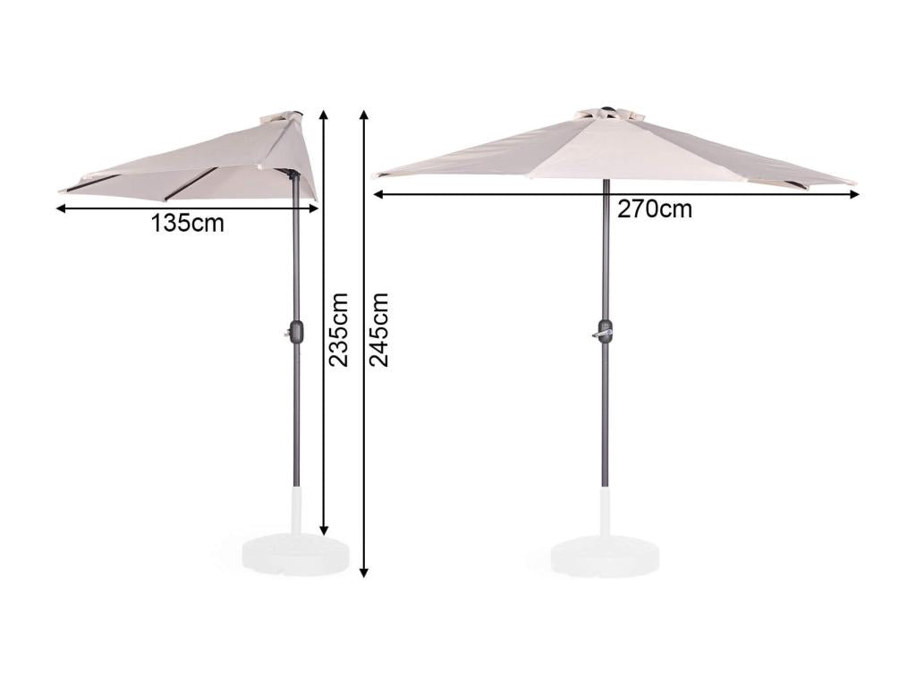 Parasol Meublita Mobili Abuliton 235x270x135 Meublita Polyester Beige Moderne