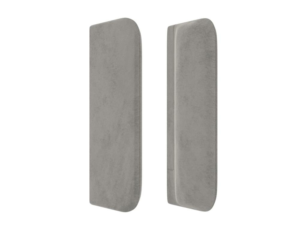 Tête de lit avec oreilles Gris clair 203x16x78/88 cm Velours