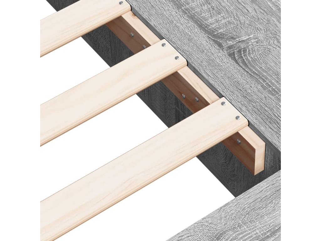 Cadre de lit sans matelas Vertchez gris 135x190 cm