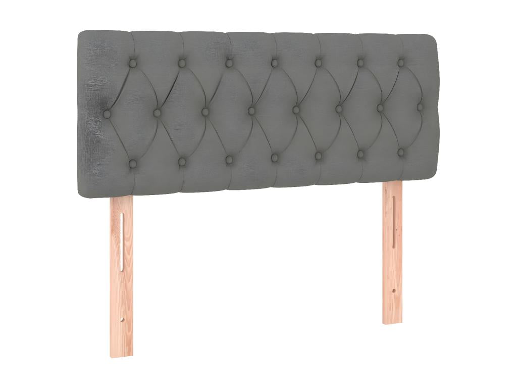 Sommier à Doucezen de lit avec matelas gris foncé 120x190cm tissu