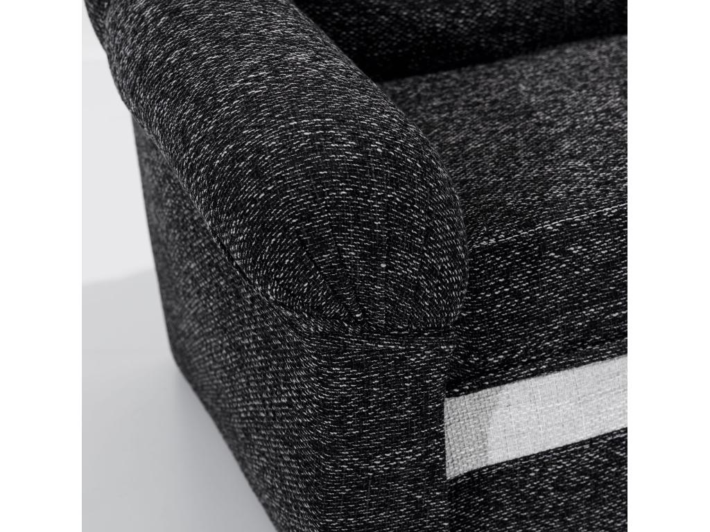 Canapé d'angle droit convertible velours bleu marine et gris clair Meublita 250cm