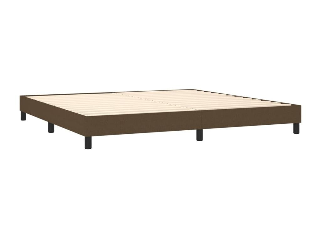 Sommier tapissier matelas et LED Marron foncé 200x200 cm Tissu