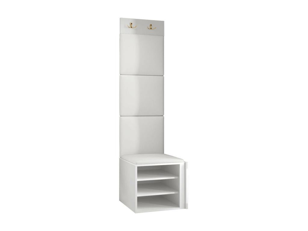 Meuble d'entrée Meublita 386 186x42x46cm Blanc MDF - Stratifié - Faux cuir