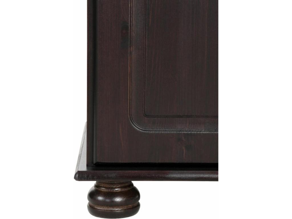 Buffet avec 3 portes et 2 tiroirs en pin marron foncé