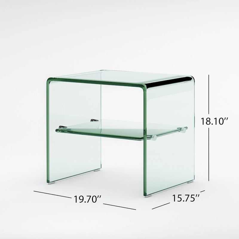 Tables d'appoint en verre transparent Ramona (lot de 2) par Christopher Knight Home