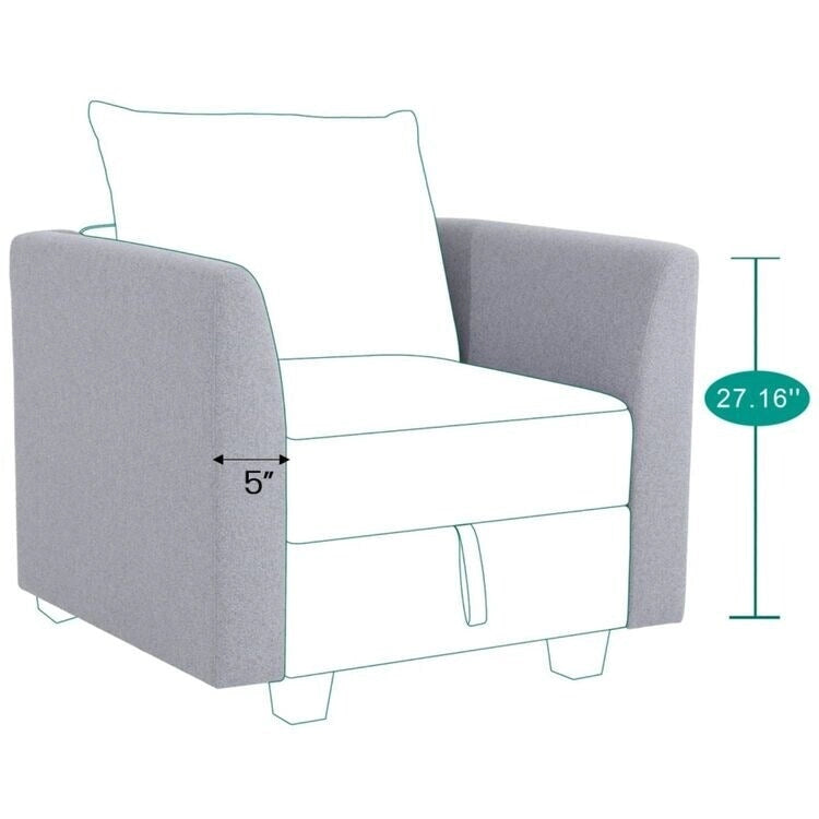 Collection de canapés d'angle modulaires convertibles modernes à monter soi-même - Modules pouf, central et accoudoirs en option