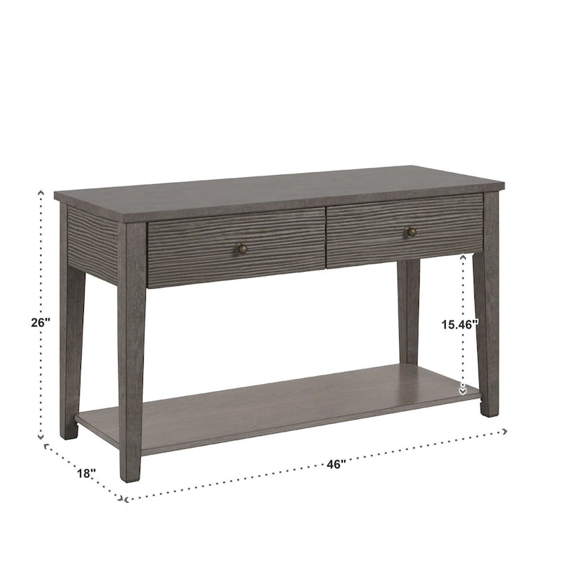 Table d'appoint Coober en fibrociment gris antique avec étagère par iNSPIRE Q Modern