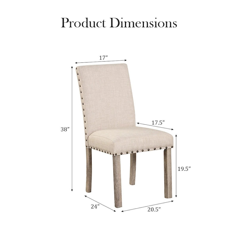 Ensemble de 2 chaises de salle à manger contemporaines de luxe en lin Morden Fort