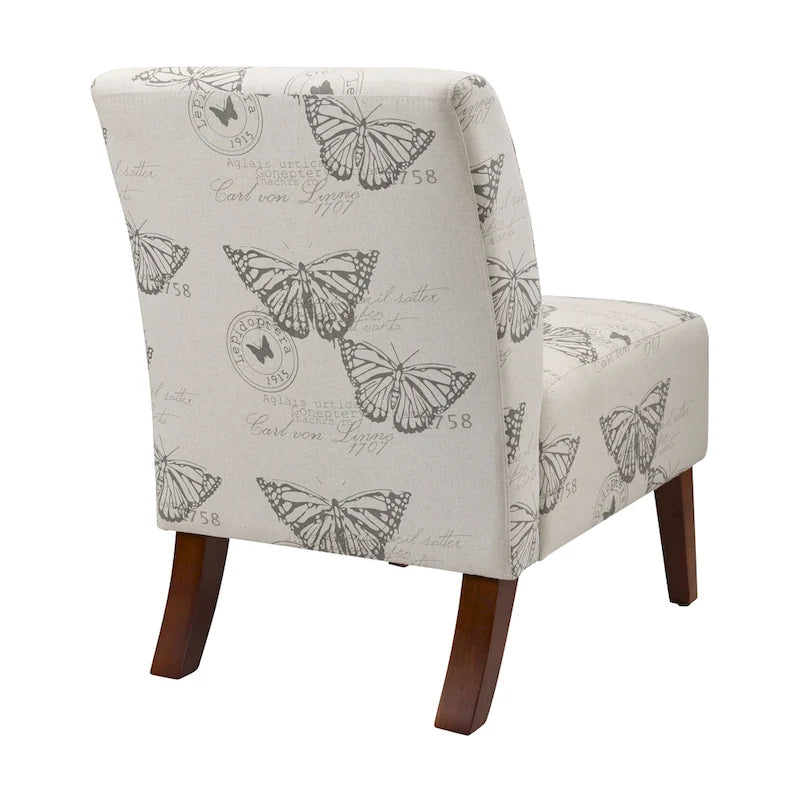Fauteuil d'appoint Linon Bradford à motif papillon