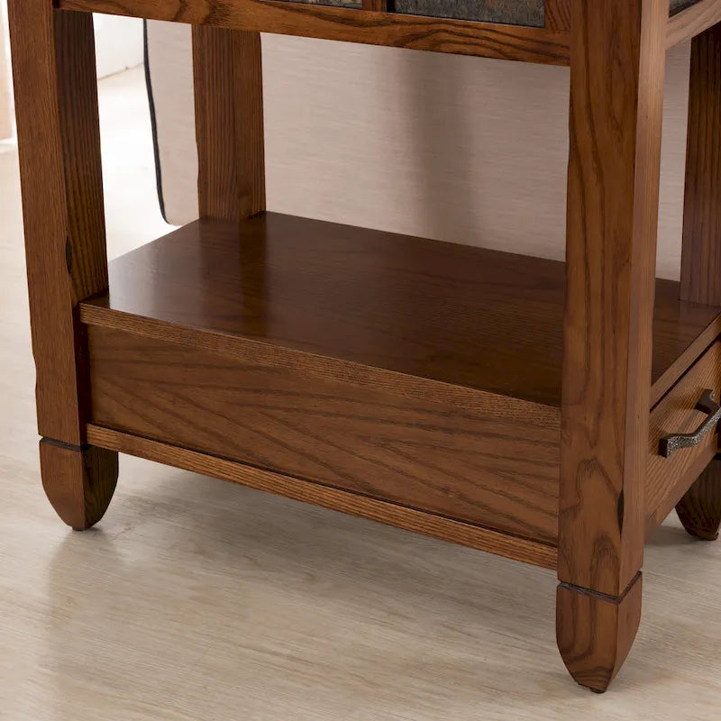 Table d'appoint Leick Home Slatestone à un tiroir avec revêtement en ardoise