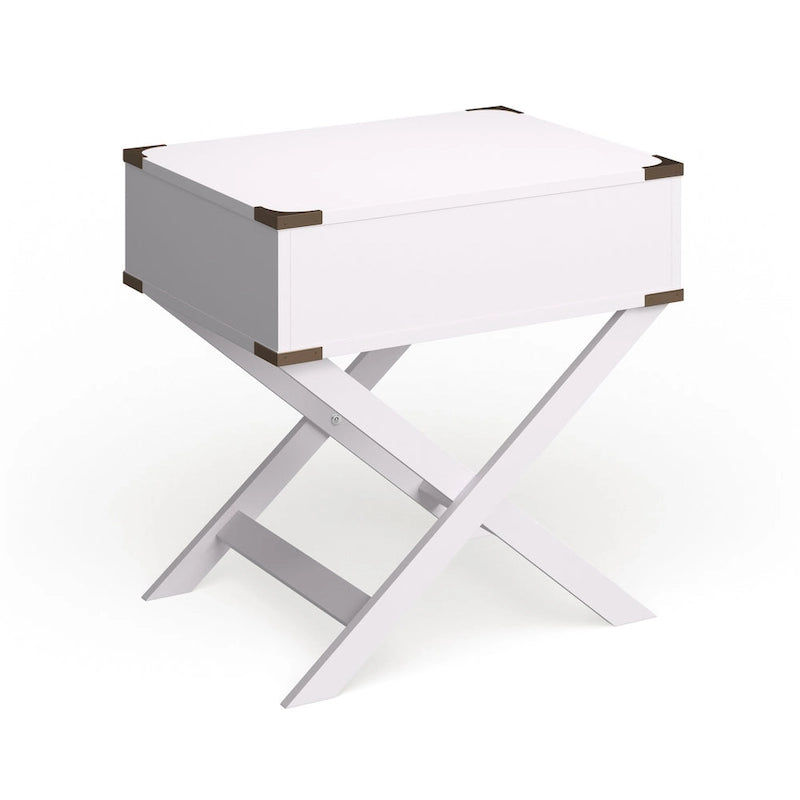 Table d'appoint contemporaine Yore de 61 cm (24 pouces) en bois massif avec 1 tiroir, par Furniture of America