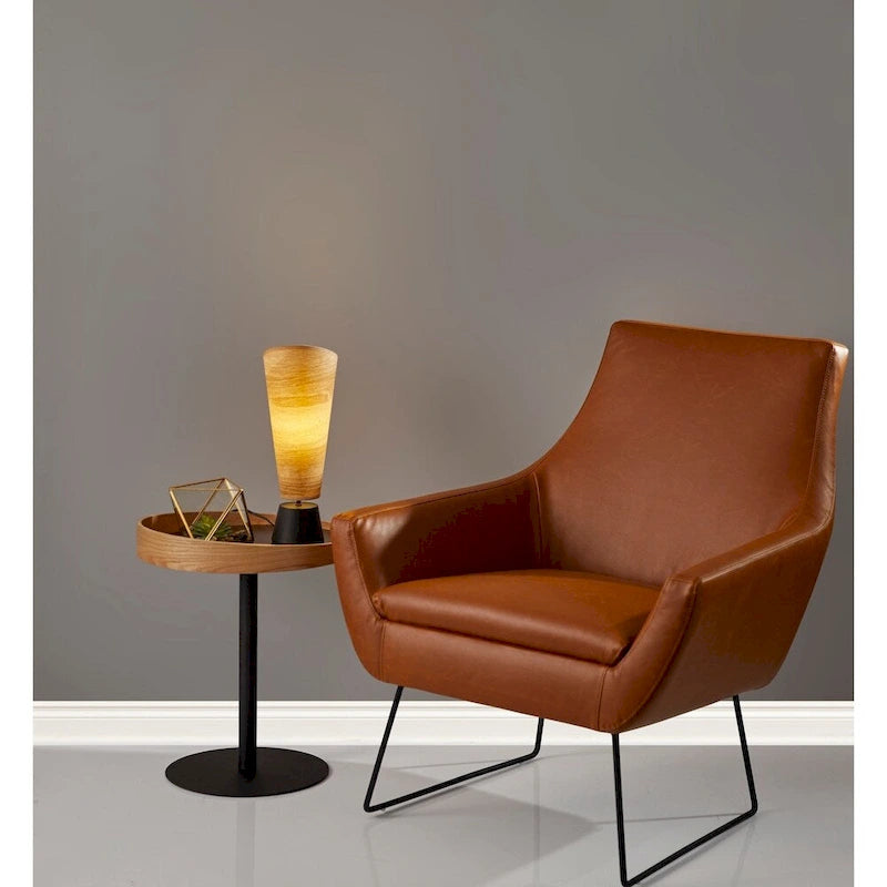 Fauteuil Adesso Kendrick en cuir noir ou camel vieilli