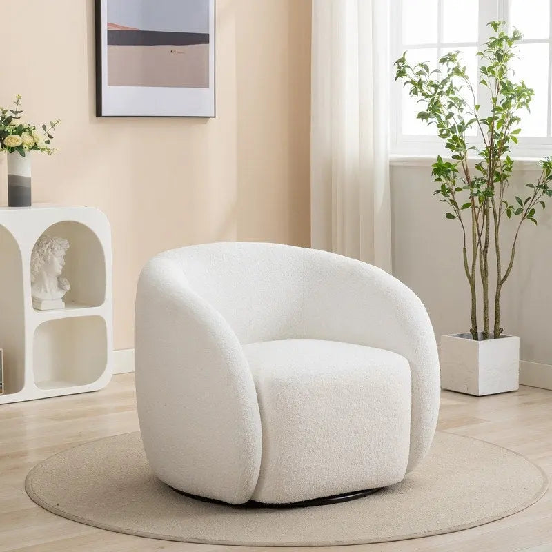 Fauteuil d'appoint SEYNAR moderne et glamour, capitonné et pivotant à 360 degrés