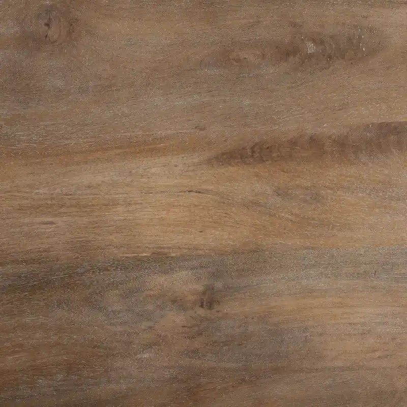 Îlot de cuisine roulant Stuart I Brown, plateau en bois massif, structure en métal noir, deux niveaux - 71 cm (L) x 152 cm (l) x 86 cm (H)