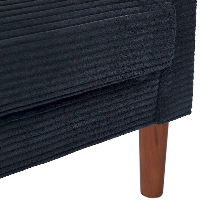 Canapé deux places en velours côtelé avec 2 coussins pour salon et chambre