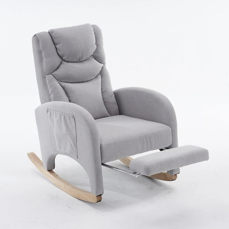 Fauteuil à bascule pour bébé en tissu avec repose-pieds réglable