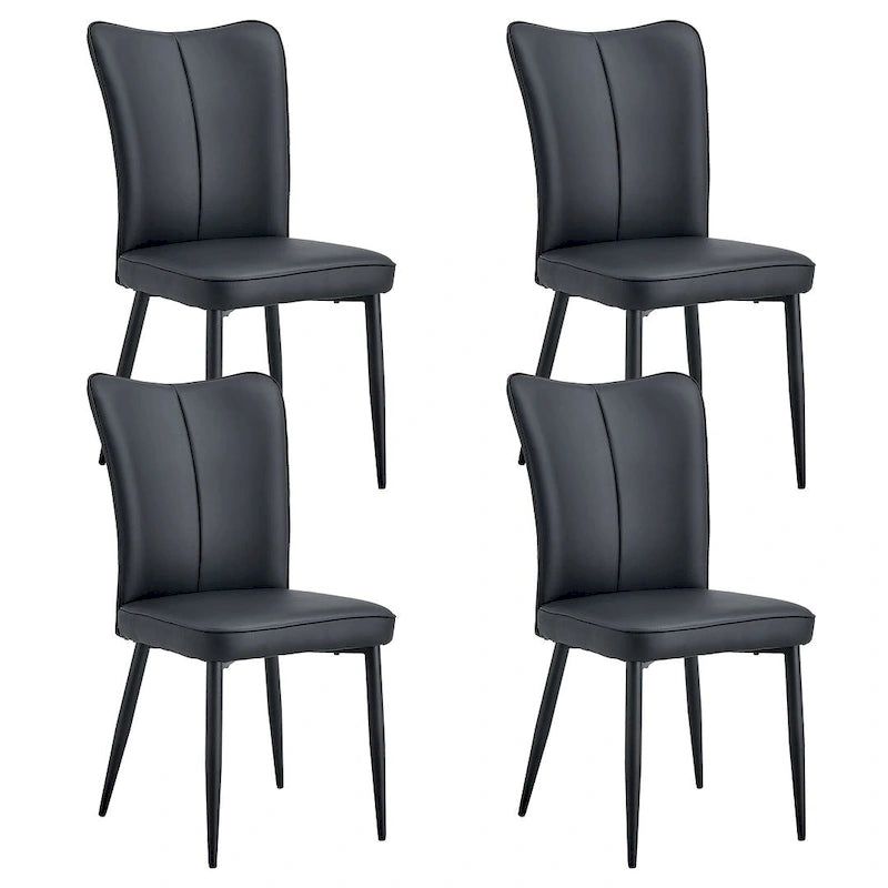 Ensemble de 4 chaises de salle à manger minimalistes modernes en cuir PU