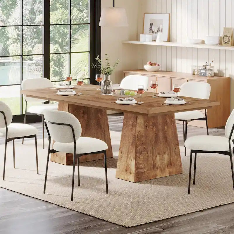 Table de cuisine/salle à manger de style campagnard en bois de 160 cm (63 pouces) pour 4 à 6 personnes