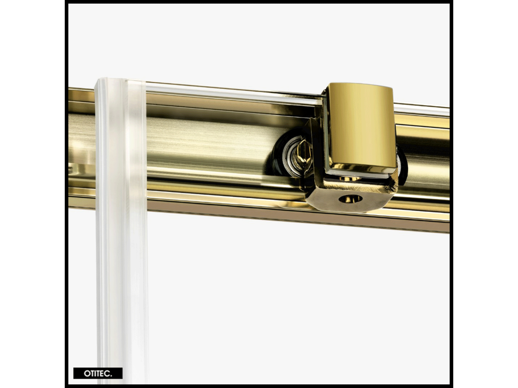 Porte de Douche avec Paroi Latérale - 120x70x200 - OR BROSSé - PRIME - GAUCHE