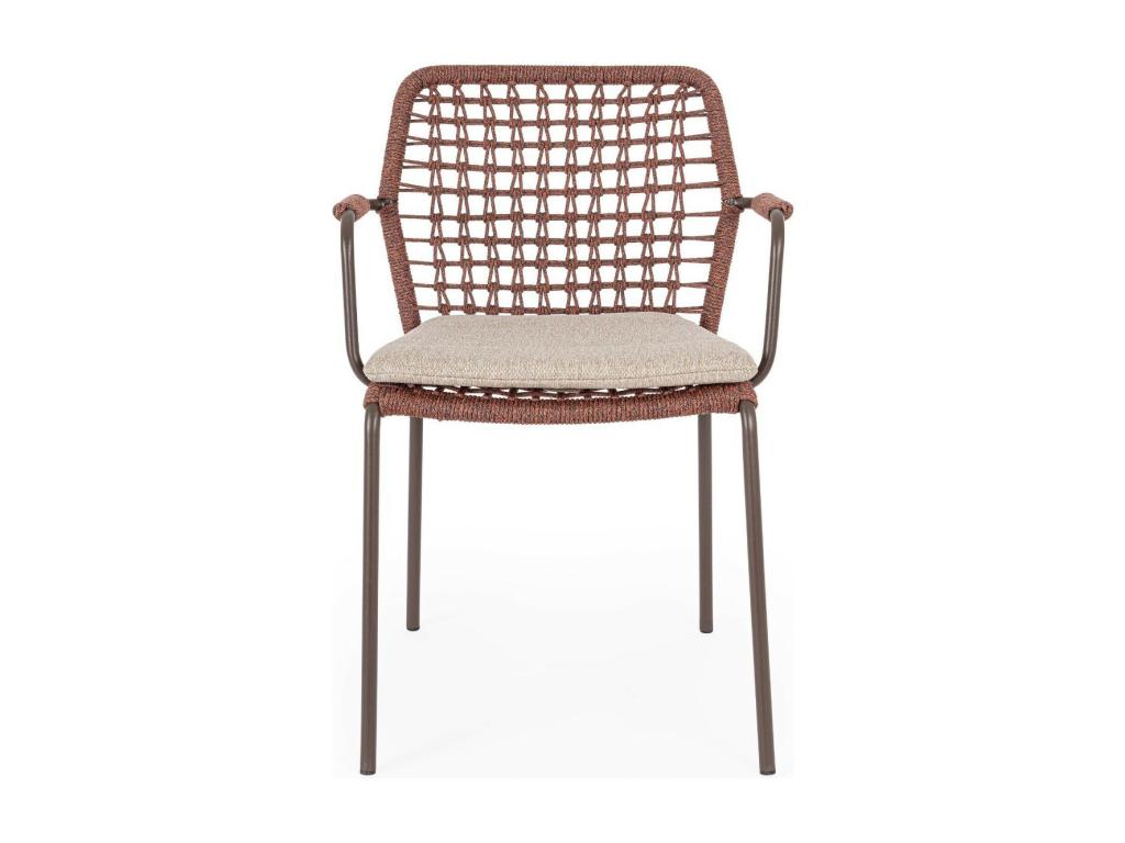 Chaises de jardin à accoudoirs et coussin lot de 4 - Vertchez