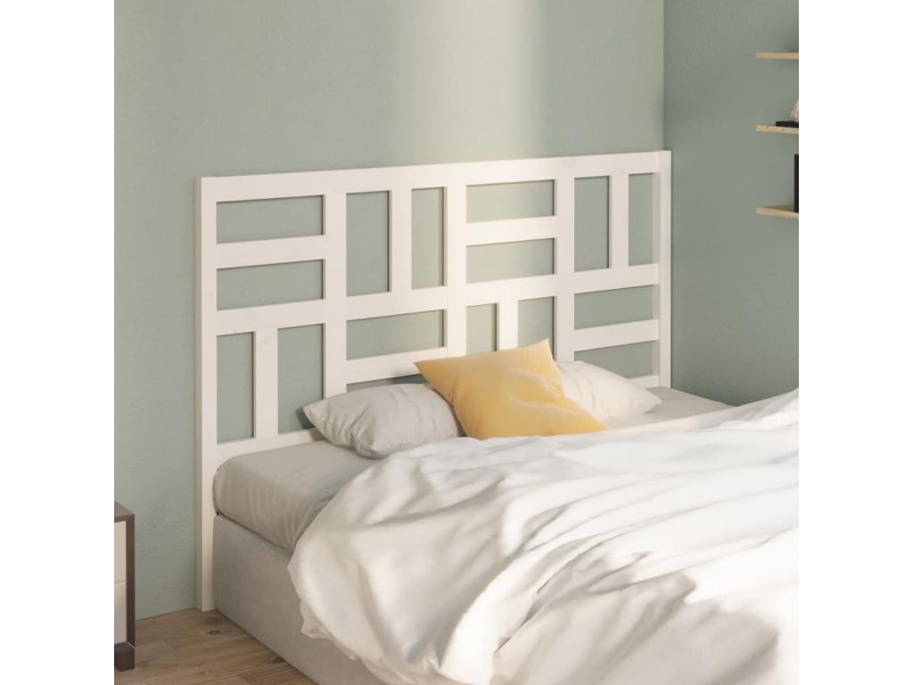 Tête de lit Blanc 126x4x104 cm Bois massif de pin