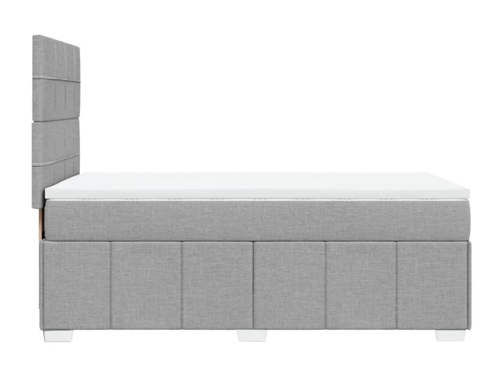Sommier à Meublita de lit avec matelas Gris clair 90x200 cm Tissu