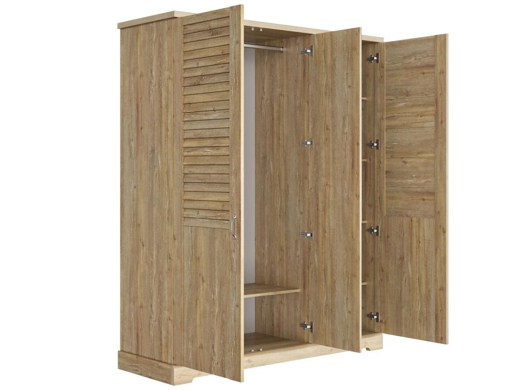 Lit 140x190 et armoire en bois clair - LT5079