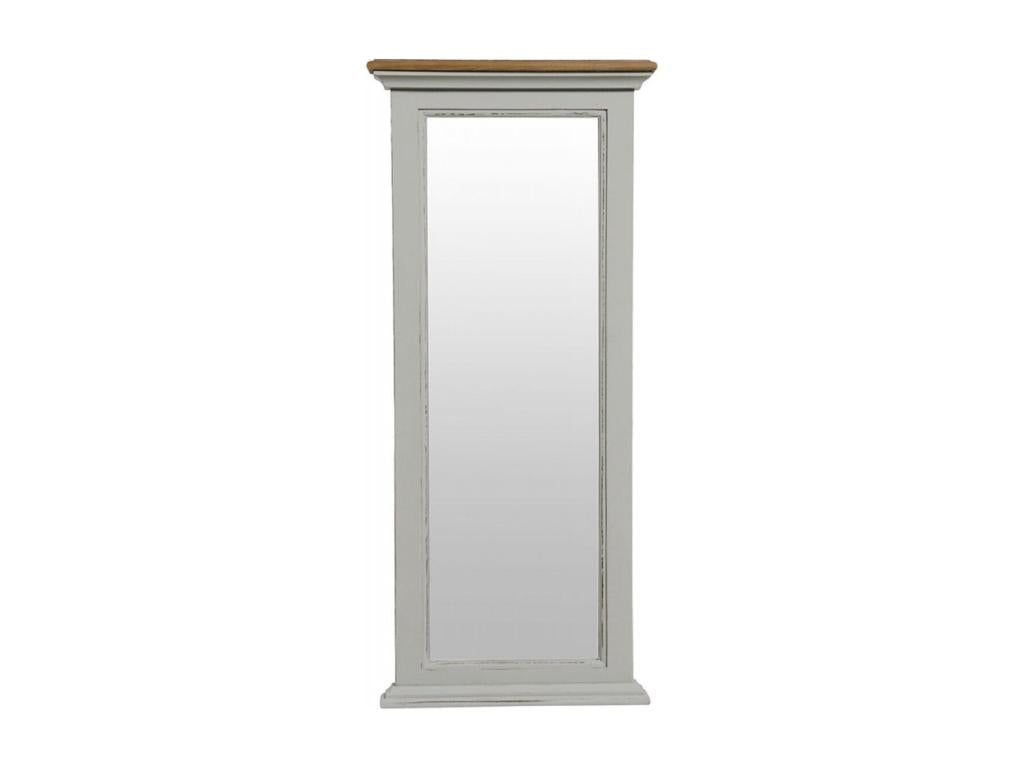 Meuble D'Entrée Module Miroir Bois Blanc - Meublita