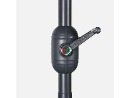 Parasol droit rond 300cm - Meublita Bleu grisé - mat central en aluminium orientable et Meublita d'ouverture