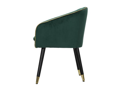 Fauteuil en tissu vert avec des finitions dorées cm 62x58x78