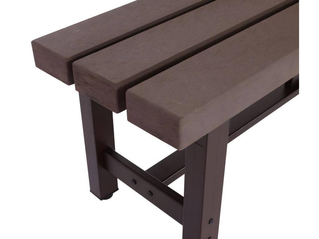 Banc de jardin alu Meublita-K60 - banc banc de parc banc de balcon - résistant aux intempéries Meublita 150cm - brun