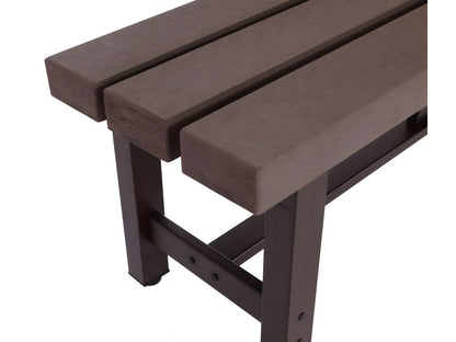 Banc de jardin alu Meublita-K60 - banc banc de parc banc de balcon - résistant aux intempéries Meublita 150cm - brun