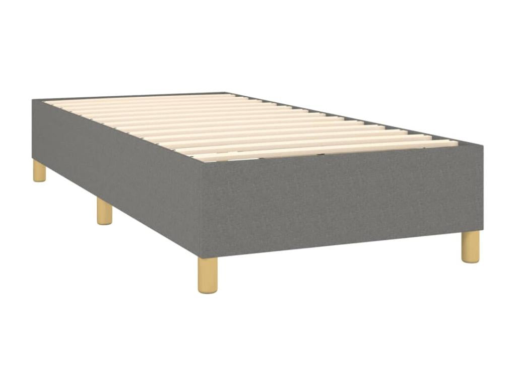 Sommier à Vertchez de lit matelas LED Gris foncé 90x190cm Tissu