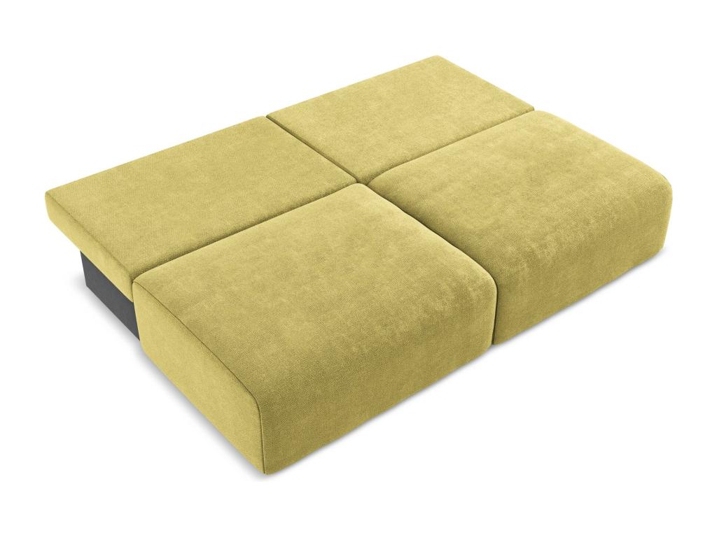 Canapé 3 places sans accoudoir convertible en Chenille - vert citron - Vertchez