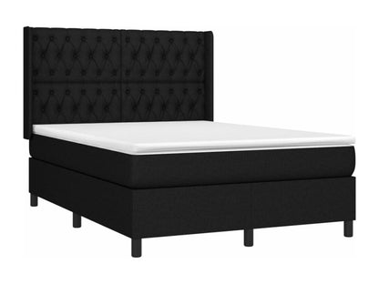 Sommier à Doucezen de lit matelas et LED Noir 140x190 Tissu