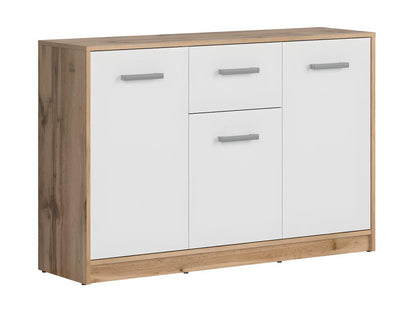 Buffet 3 portes 1 tiroir Meublita Bois et Blanc