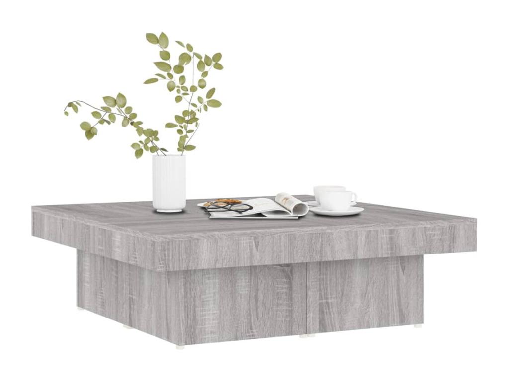 Table basse Meublita gris 90x90x28 cm Bois d'ingénierie