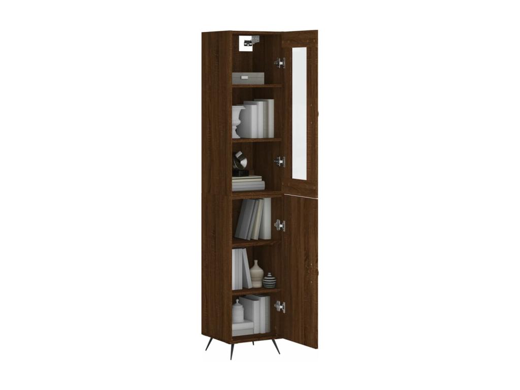 Buffet haut Chêne marron 34,5x34x180 cm Bois d'ingénierie