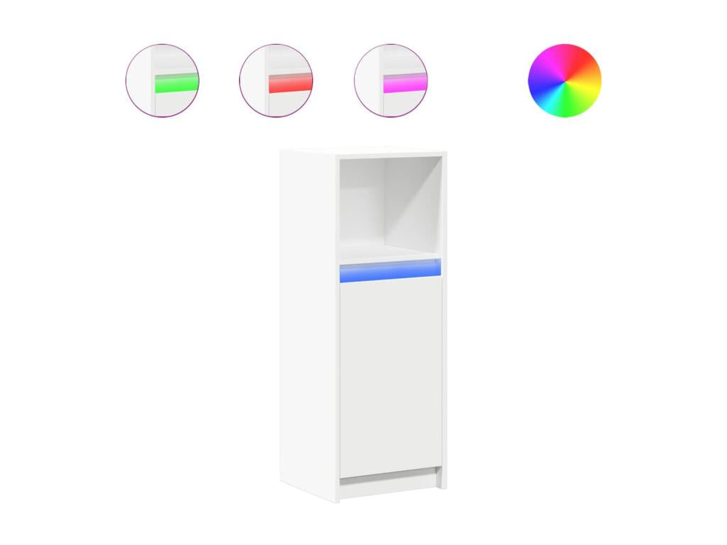 Buffet avec LED blanc 38x34x100 cm bois d'ingénierie