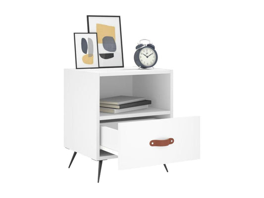 Tables de chevet 2 pièces blanc 40x35x47.5 cm bois d'ingénierie