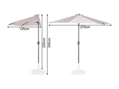 Parasol Meublita Mobili Abuliton 235x270x135 Meublita Polyester Beige Moderne