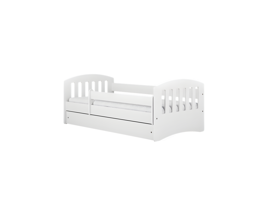 Lit classique 1 blanc avec tiroir sans matelas 140/80