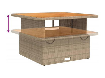 Ensemble à manger de jardin coussins 4 pièces beige résine tressée