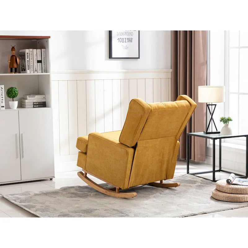 Fauteuil à bascule capitonné moderne de 33,8 pouces