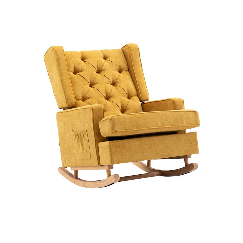 Fauteuil à bascule capitonné moderne de 33,8 pouces