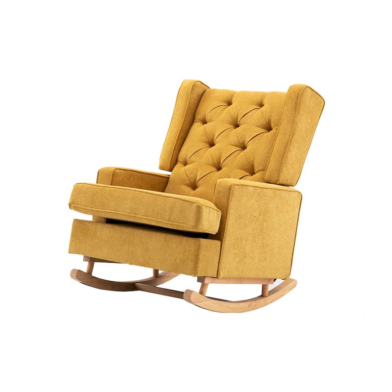 Fauteuil à bascule capitonné moderne de 33,8 pouces