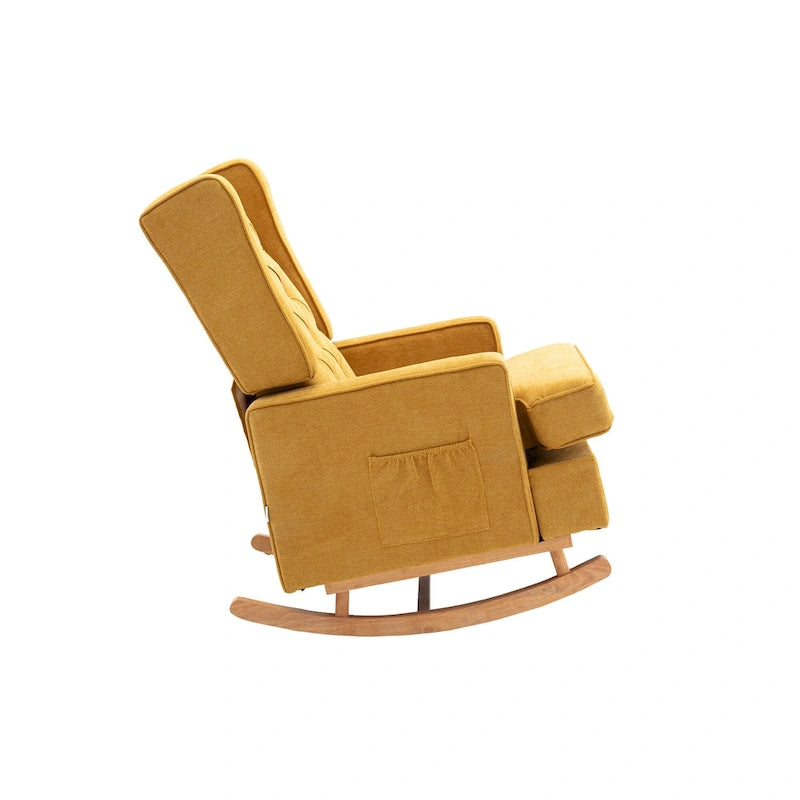 Fauteuil à bascule capitonné moderne de 33,8 pouces