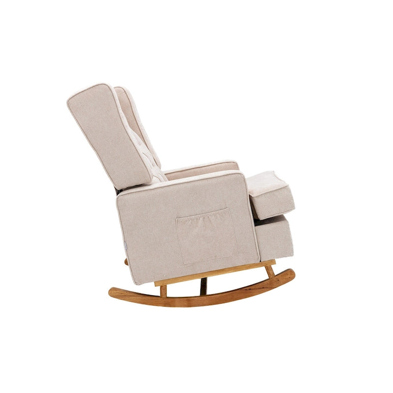 Fauteuil à bascule capitonné moderne de 33,8 pouces