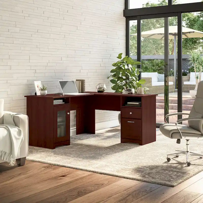 Bureau d'ordinateur en L Cabot 60W avec rangement, par Bush Furniture
