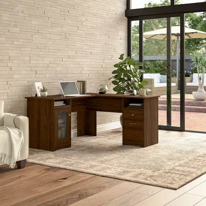 Bureau d'ordinateur en L Cabot 60W avec rangement, par Bush Furniture